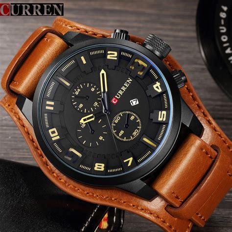 mens watches with leather strap|luxury men's watches leather strap.